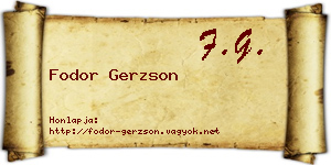 Fodor Gerzson névjegykártya