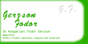 gerzson fodor business card